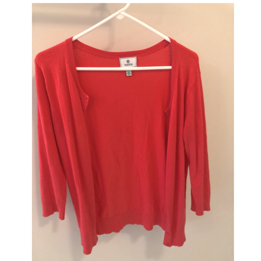 Pink cardigan sweater